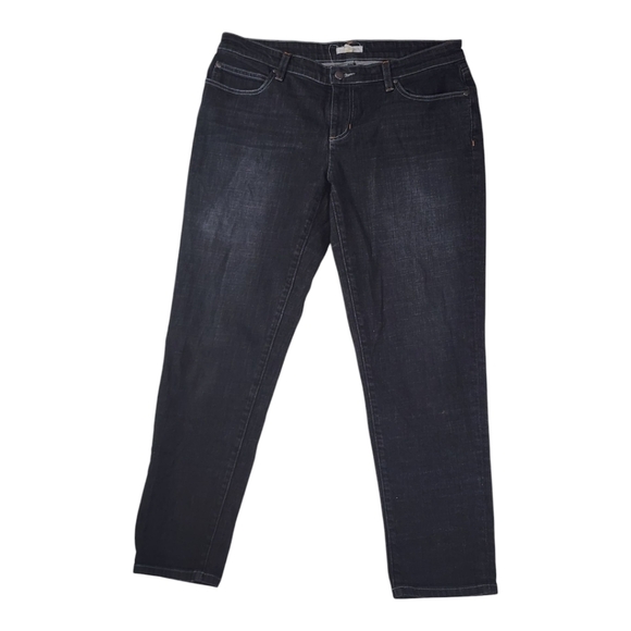 Eileen Fisher Dark Wash Organic Cotton Straight Leg Jeans Size 10 - Picture 1 of 4